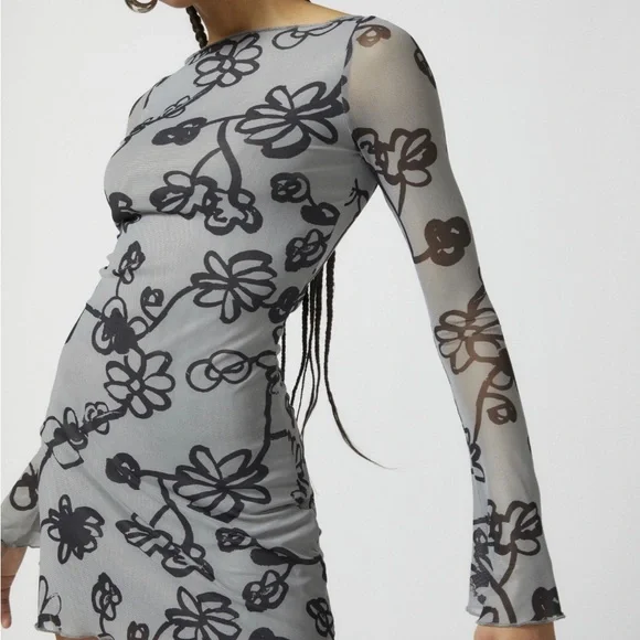 chinese dress ladies Niella Long Sleeve Wrap Mini Dress main image 1